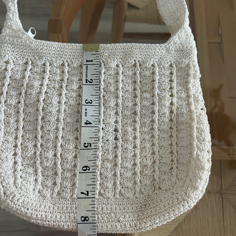Vintage White Cotton Crochet Bag - Picture 4 of 10